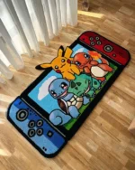 Rug with Pikachu Charmander Squirtle and Bulbasaur Rug Nintendo Switch